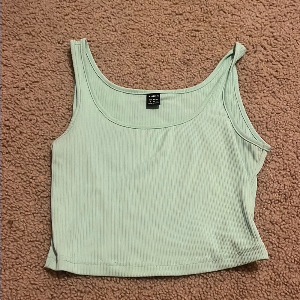 Wild Fable Green Ribbed Crop Tank Top